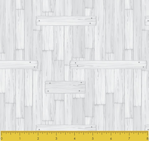 Stitch & Sparkle Tool Box-Wood Boards White 100% Cotton Fabric 44" Wide, Quilt Crafts Cut by The Yard