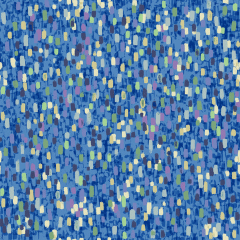 Stitch & Sparkle Impressionism Moment-Royal 100% Cotton Fabric 44" Wide, Quilt Crafts Cut By The Yard