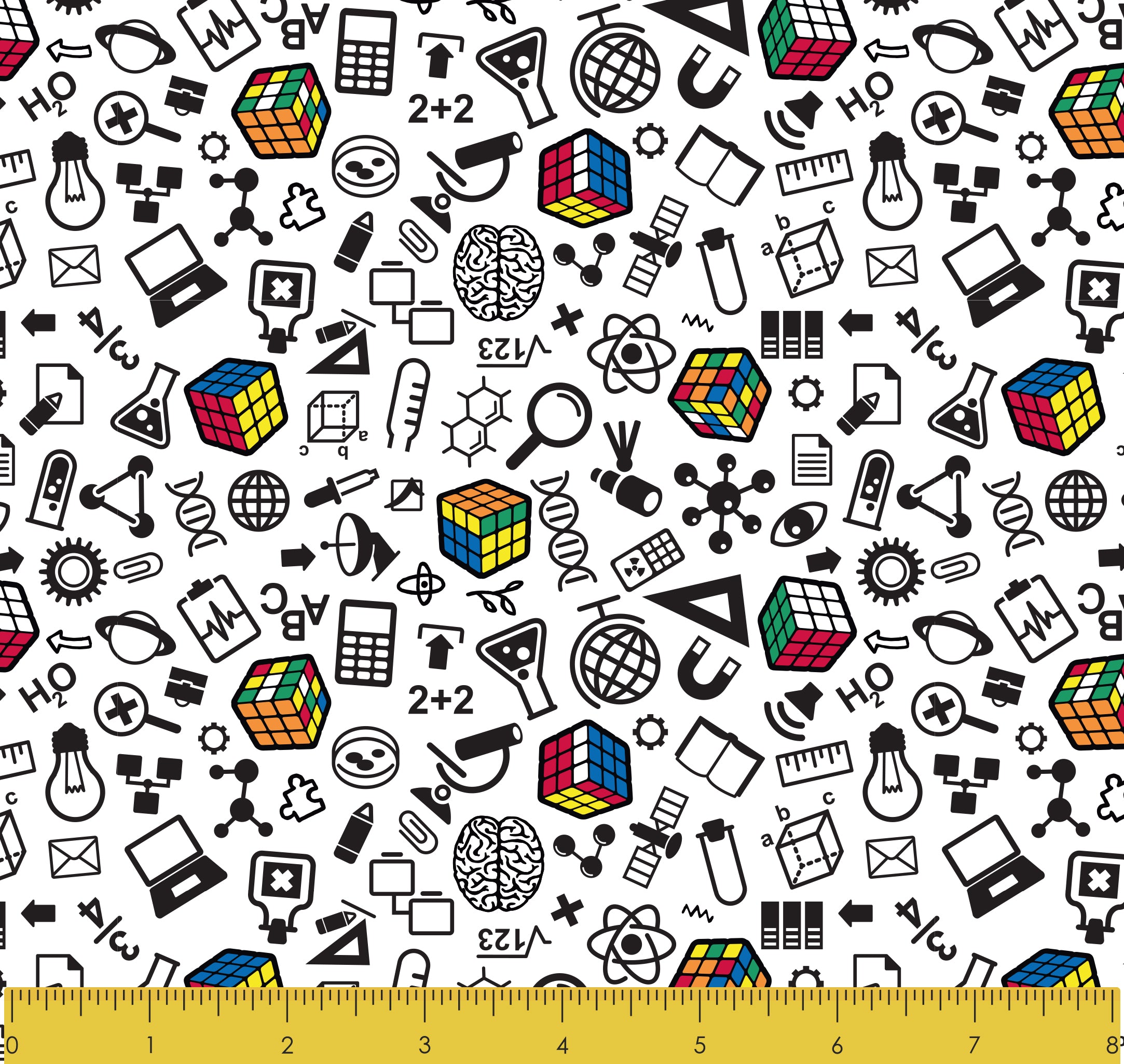 Stitch & Sparkle Rubik's Math 100% Cotton 44” Wide, Quilt Crafts Fabric, Cut by the Yard