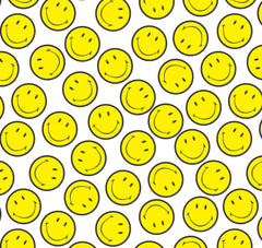 Stitch & Sparkle Smiley Minky Solf Fleece Happy Everyday Pattern, Blanket Fabric, Nursery Fabric, 60" Width, 300GSM