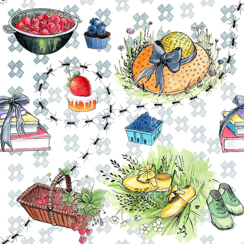 Stitch & Sparkle Maries Picnic-Picnic With Ants 100% Cotton Fabric 44" Wide, Quilt Crafts Cut by The Yard