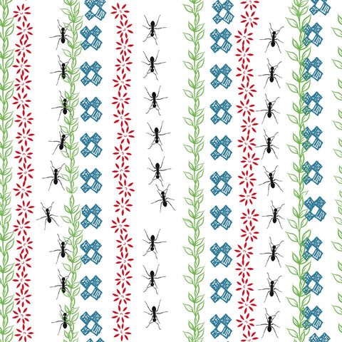 Stitch & Sparkle Maries Picnic-Ant Stripe 100% Cotton Fabric 44" Wide, Quilt Crafts Cut by The Yard