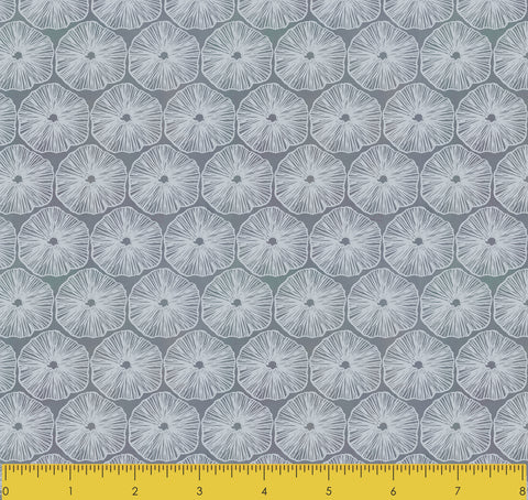 Stitch & Sparkle Surrender To The Sea-Round Coral On Grey 100% Cotton Fabric 44" Wide, Quilt Crafts Cut by The Yard