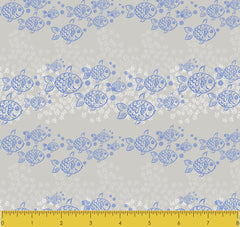 Stitch & Sparkle Surrender To The Sea-Fish Line 100% Cotton Fabric 44" Wide, Quilt Crafts Cut by The Yard