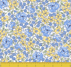 VINTAGE MIX & MATCH-SS VM Blossom Cerulean&Yellow 100% Cotton