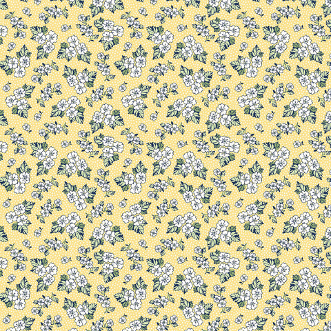 VINTAGE MIX & MATCH-SS VM Floral Dot Yellow 100% Cotton