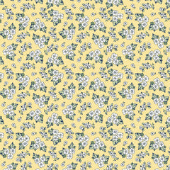 VINTAGE MIX & MATCH-SS VM Floral Dot Yellow 100% Cotton