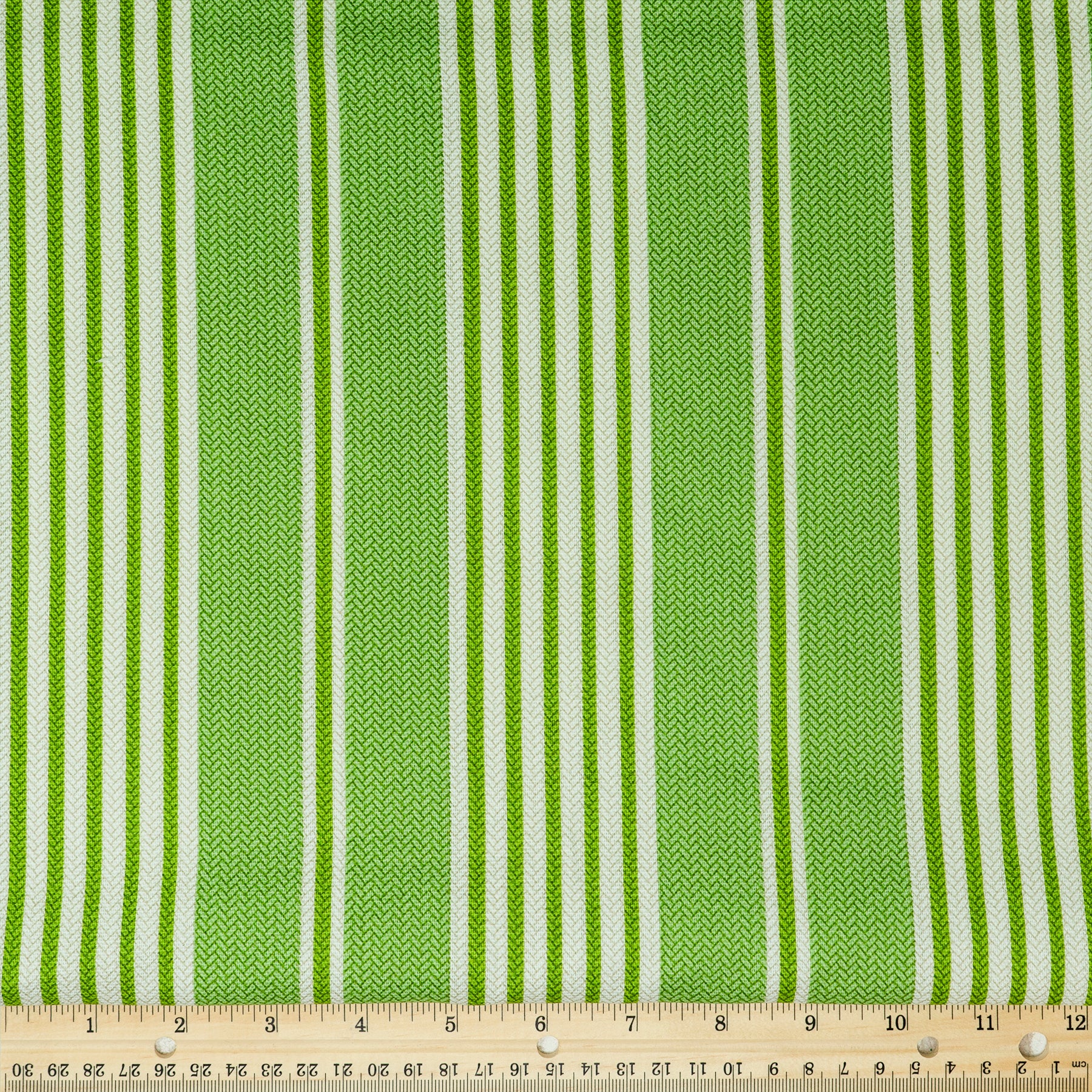Waverly Inspirations 100% Cotton Duck 45" Width Texture Stripe Bright Green Color Sewing Fabric by the Yard