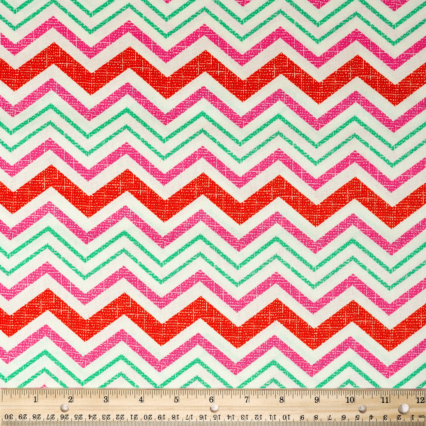 Waverly Inspirations 100% Cotton Duck 45" Width Chevron Print Hot Pink Color Sewing Fabric by the Yard
