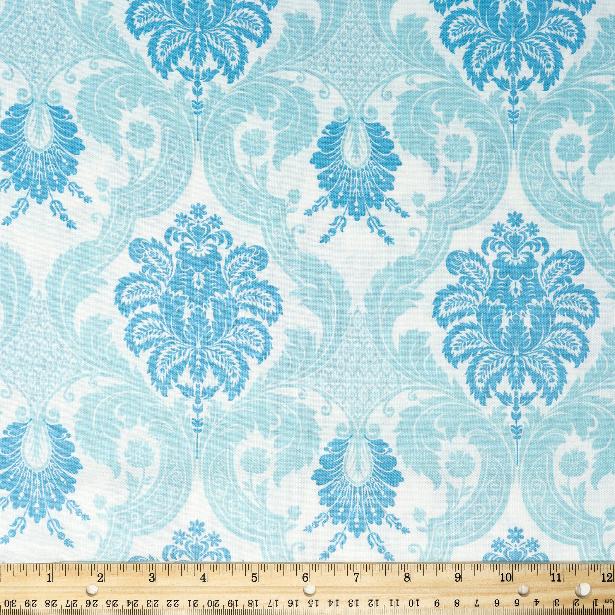 Waverly Inspirations Cotton 44" Damask 2 Glacier Color Sewing Fabric by the Yard