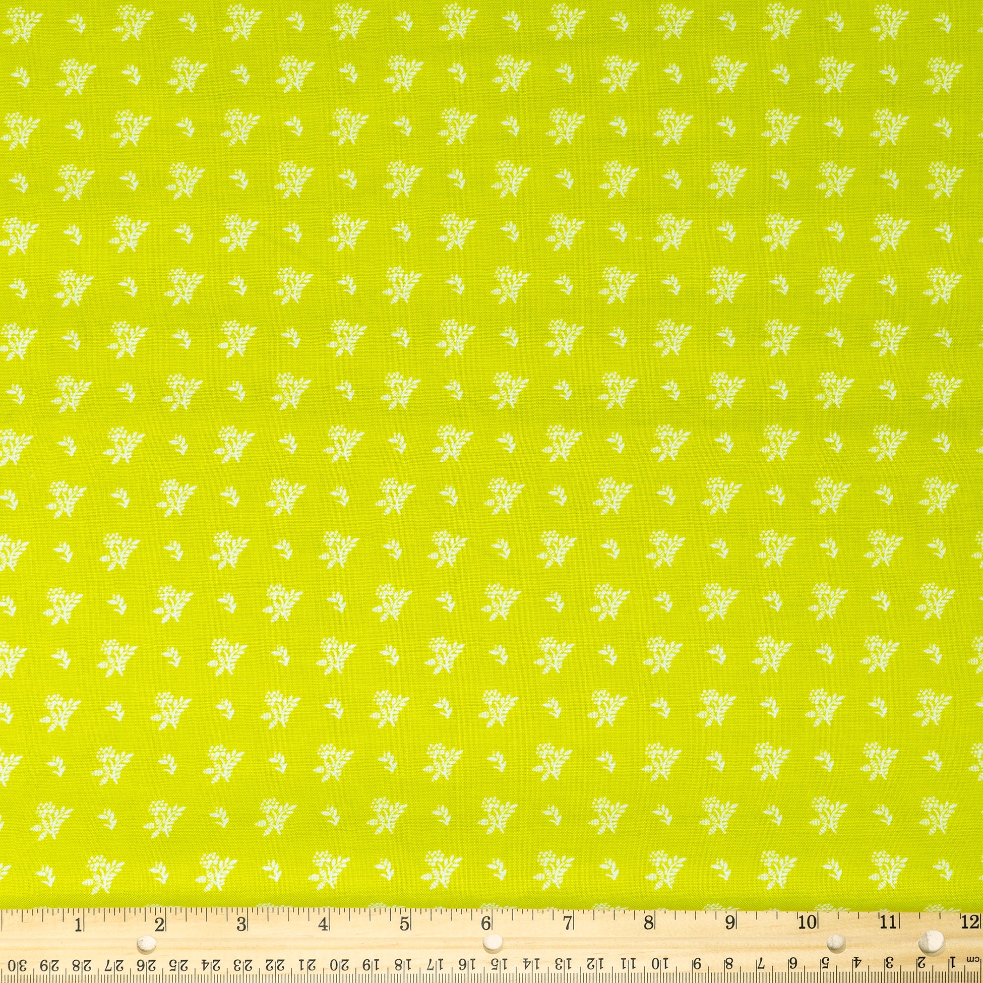 Waverly Inspirations Cotton 44" Mini Bouquet Lime Color Sewing Fabric by the Yard