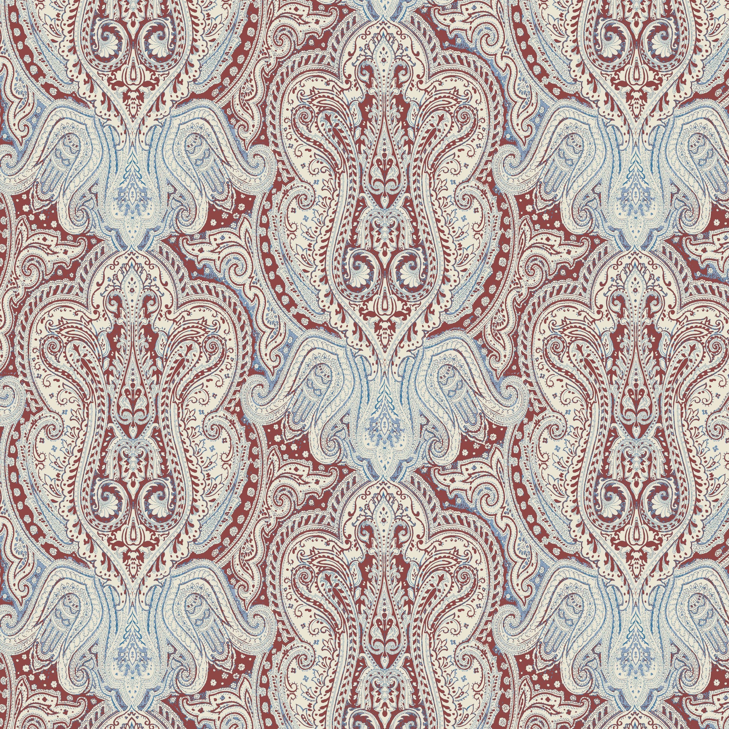 Waverly Inspirations 100% Cotton Duck 45" Width Paisley Med Red Color Sewing Fabric by the Yard