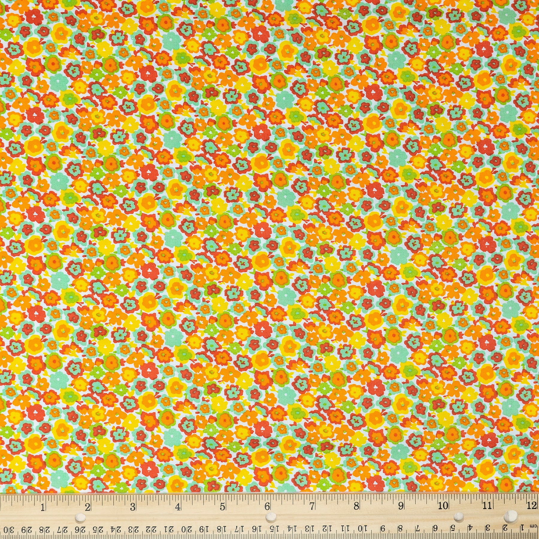 Waverly Inspirations Cotton 44" Disty Flower Orange Color Sewing Fabric by the Yard