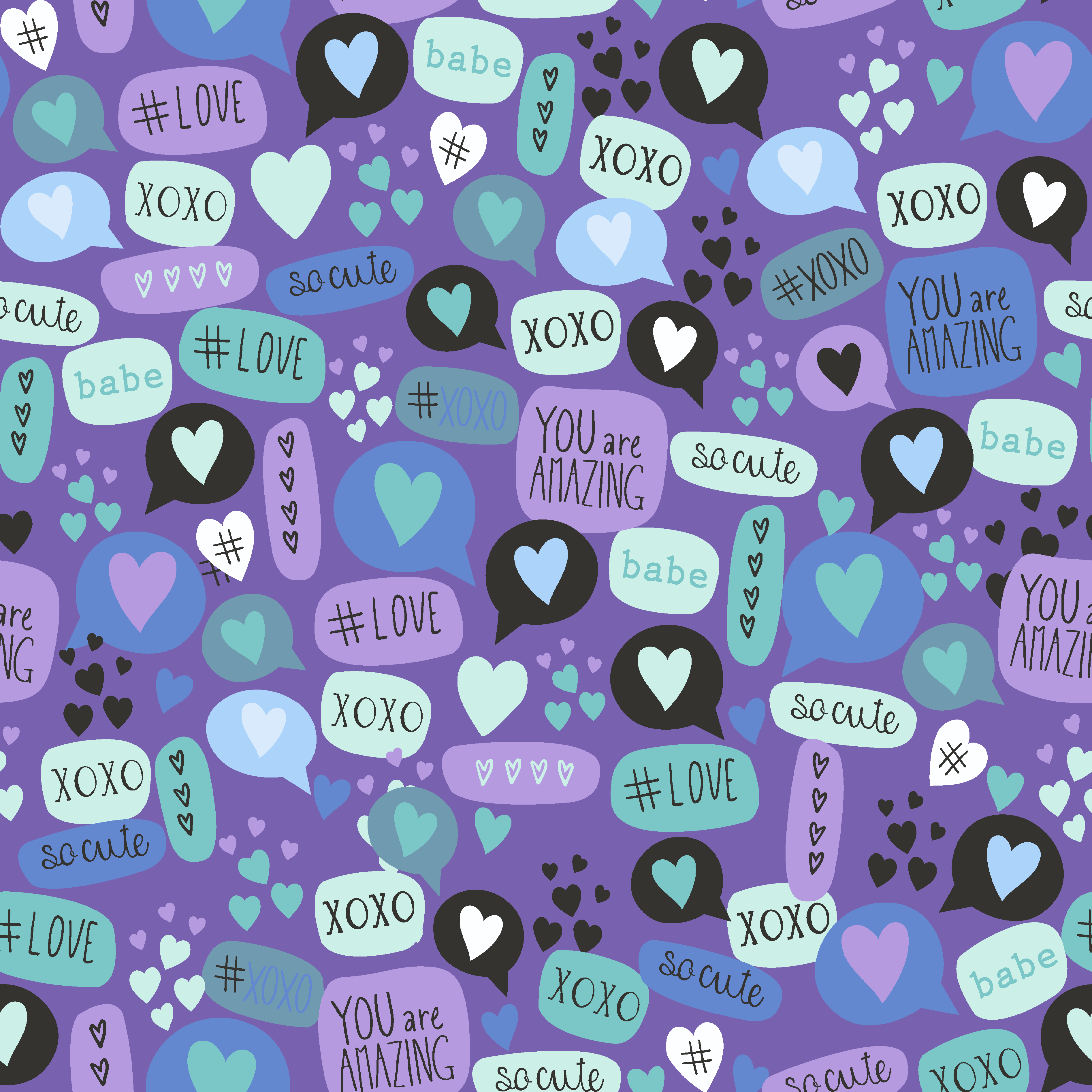 Waverly Inspirations Cotton 44" Love Notes Purple Color Sewing Fabric by the Yard