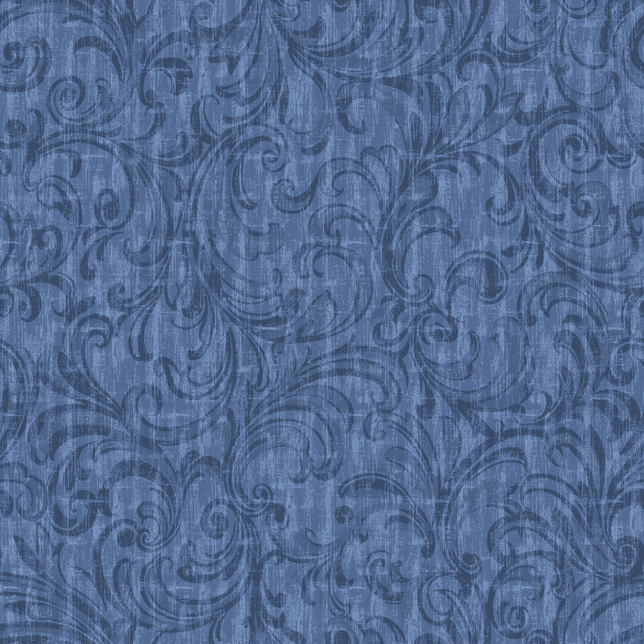 Waverly Inspirations Cotton 44" Dancing Scrolls Denim Color Sewing Fabric by the Yard