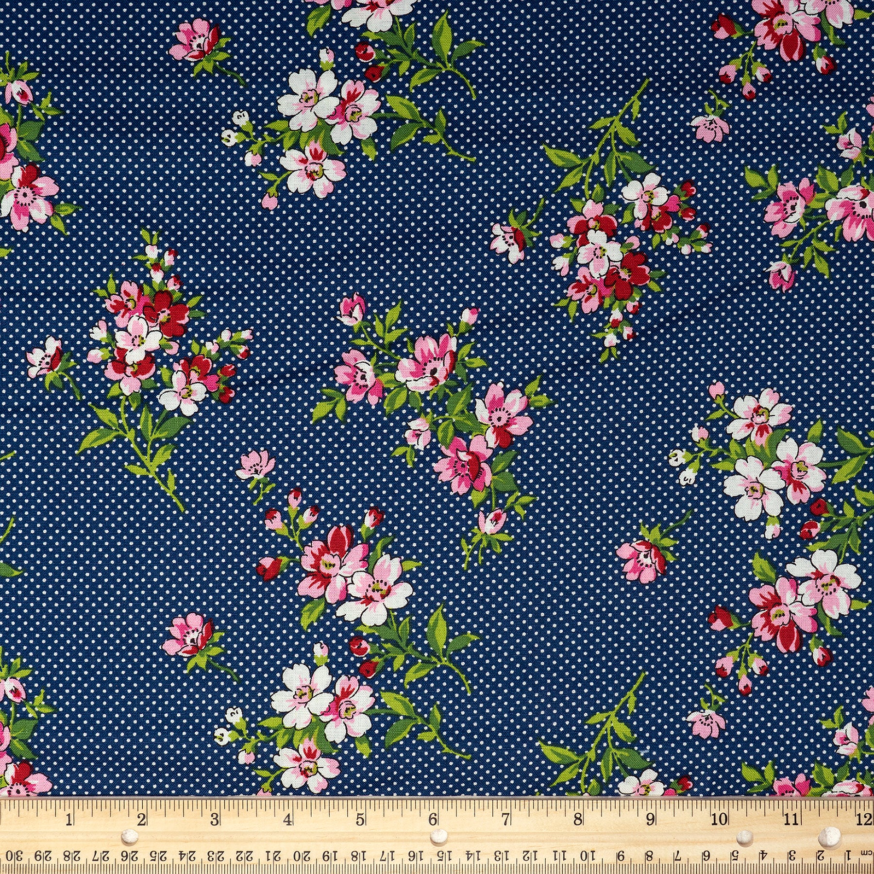 Waverly Inspirations Cotton 44" Small Floral Ink Color Sewing Fabric by the Yard