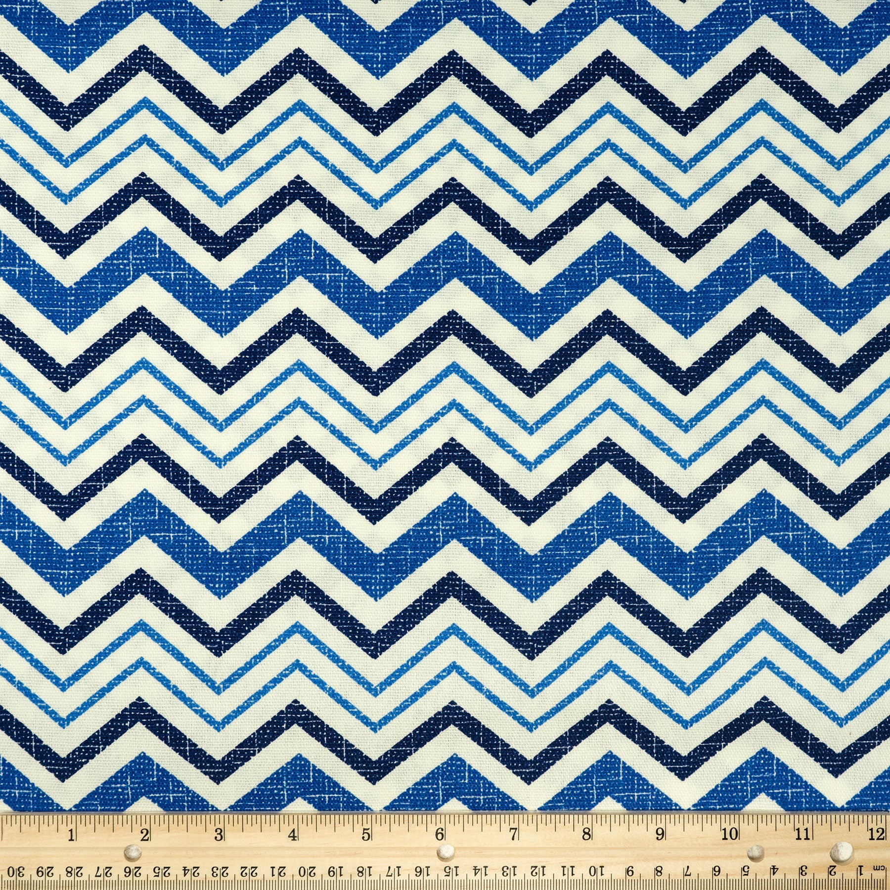 Waverly Inspirations 100% Cotton Duck 45" Width Chevron Navy Color Sewing Fabric by the Yard