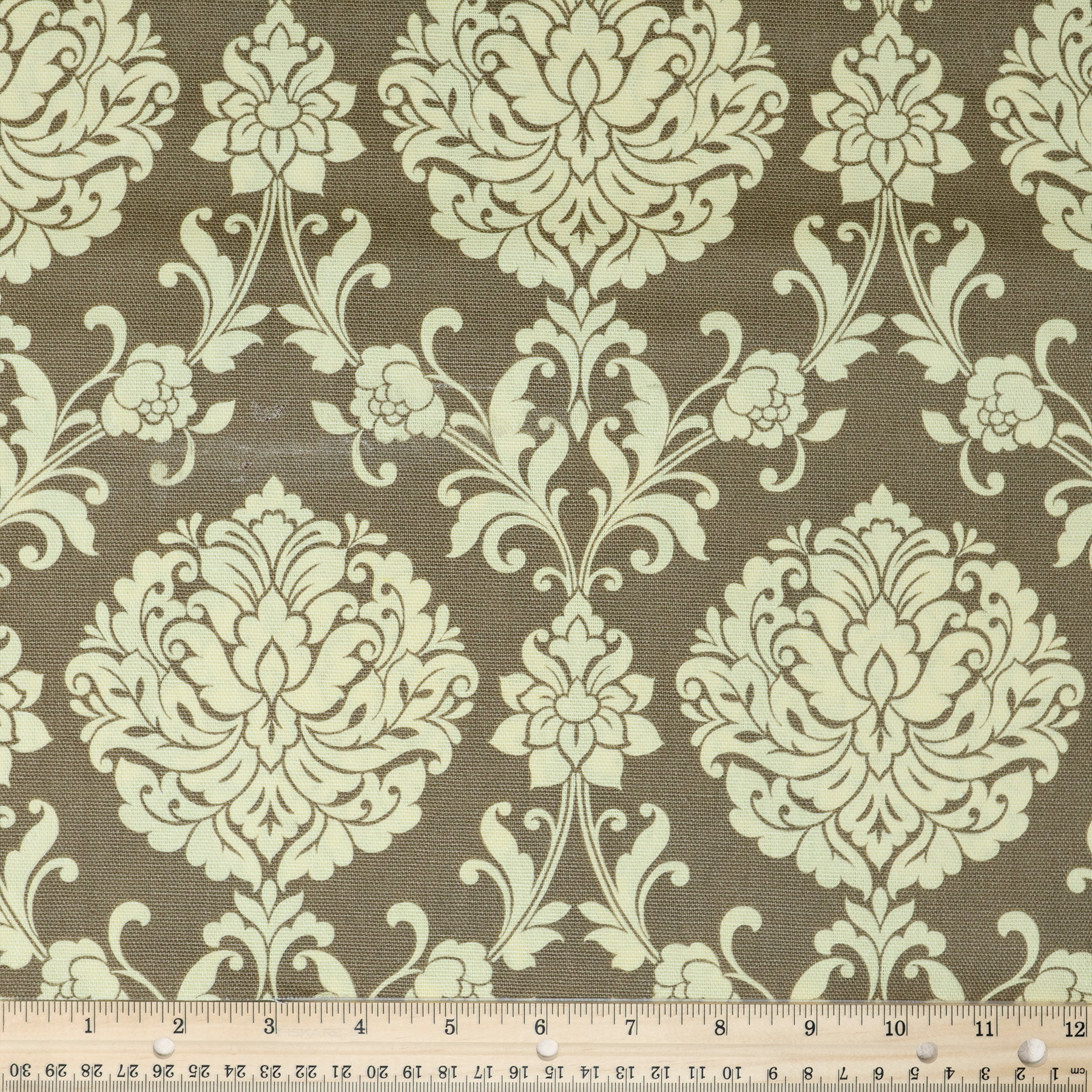 Waverly Inspirations 100% Cotton Duck 45" Width Small Damask Cocoa Color Sewing Fabric by the Yard