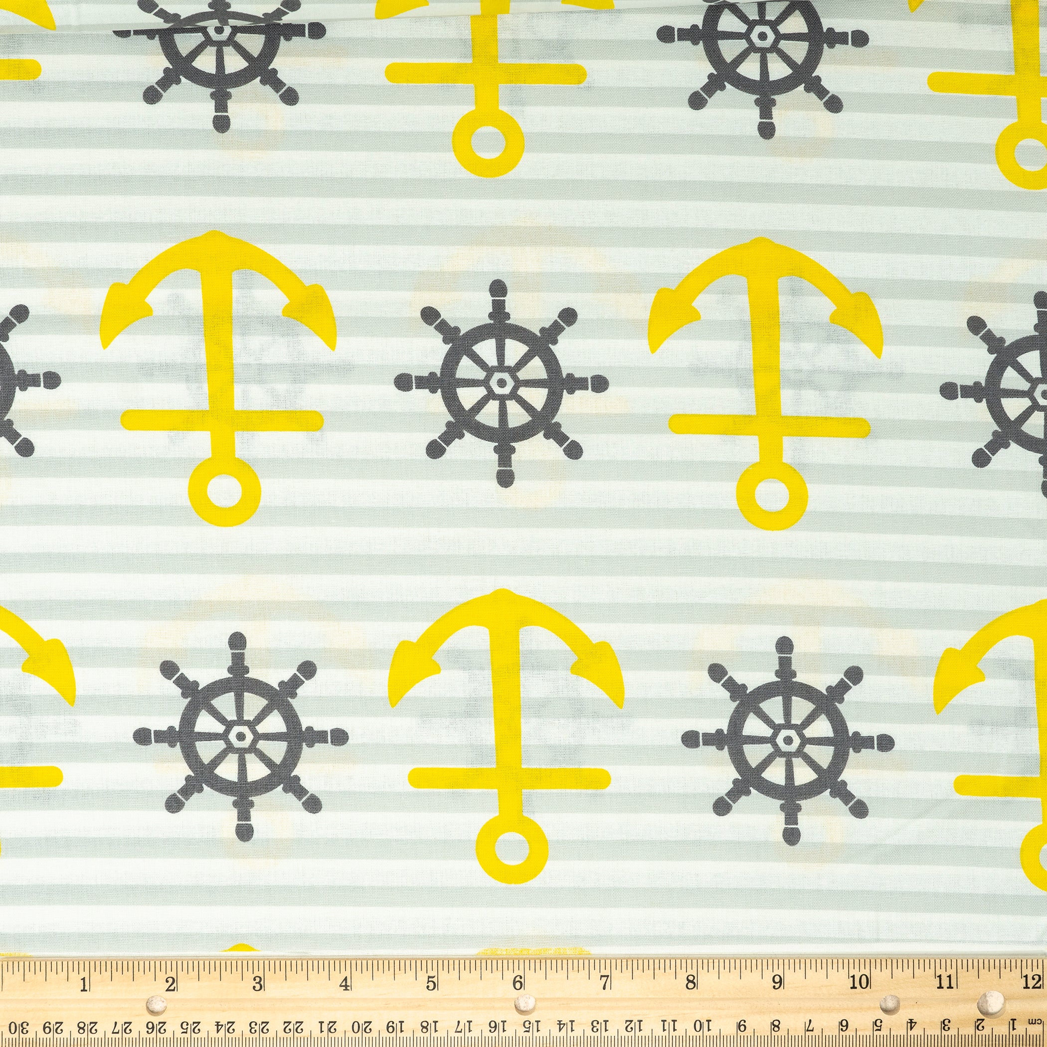 Waverly Inspirations Cotton 44" Anchors Steel Color Sewing Fabric by the Yard