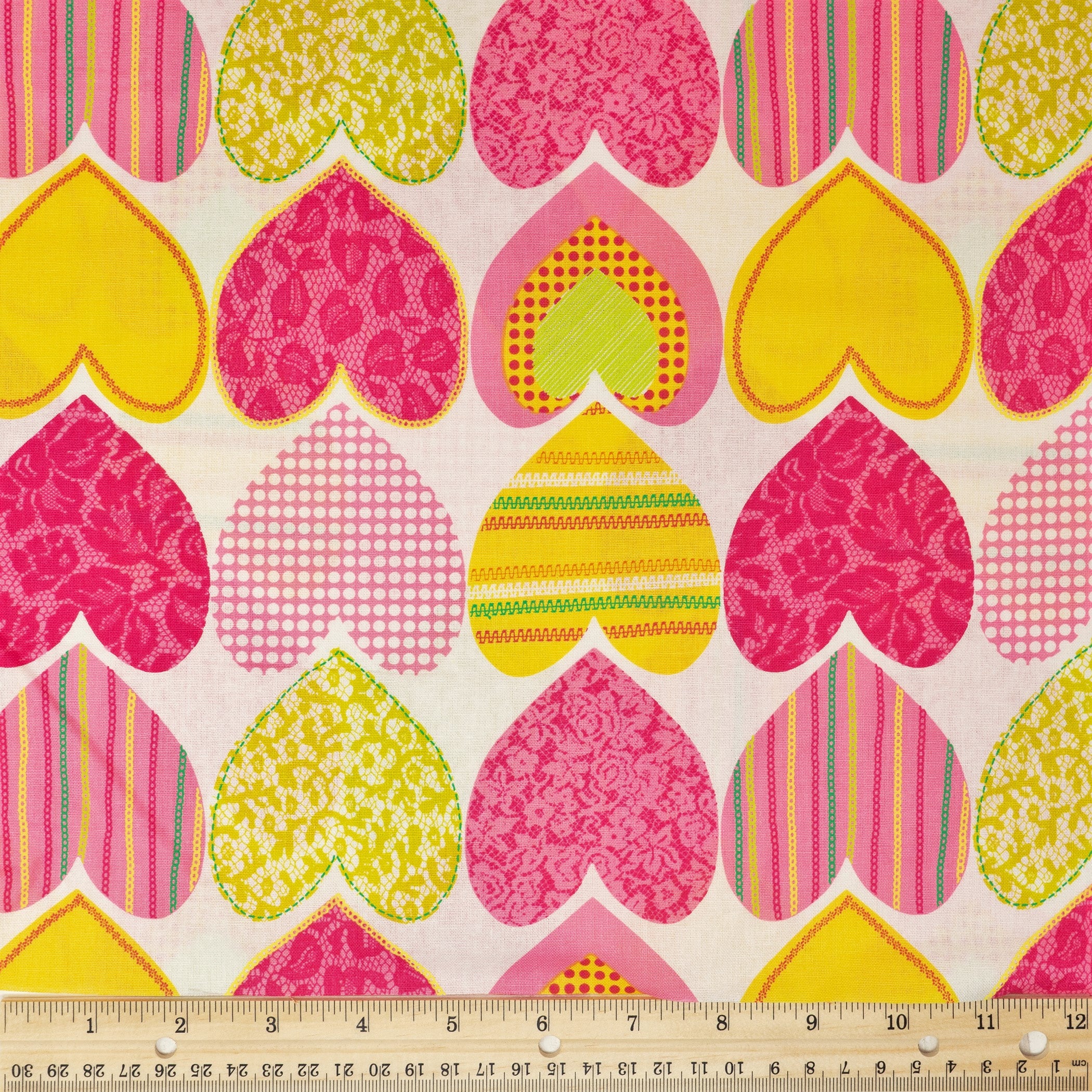 Waverly Inspirations Cotton 44" Hearts Magenta Color Sewing Fabric by the Yard