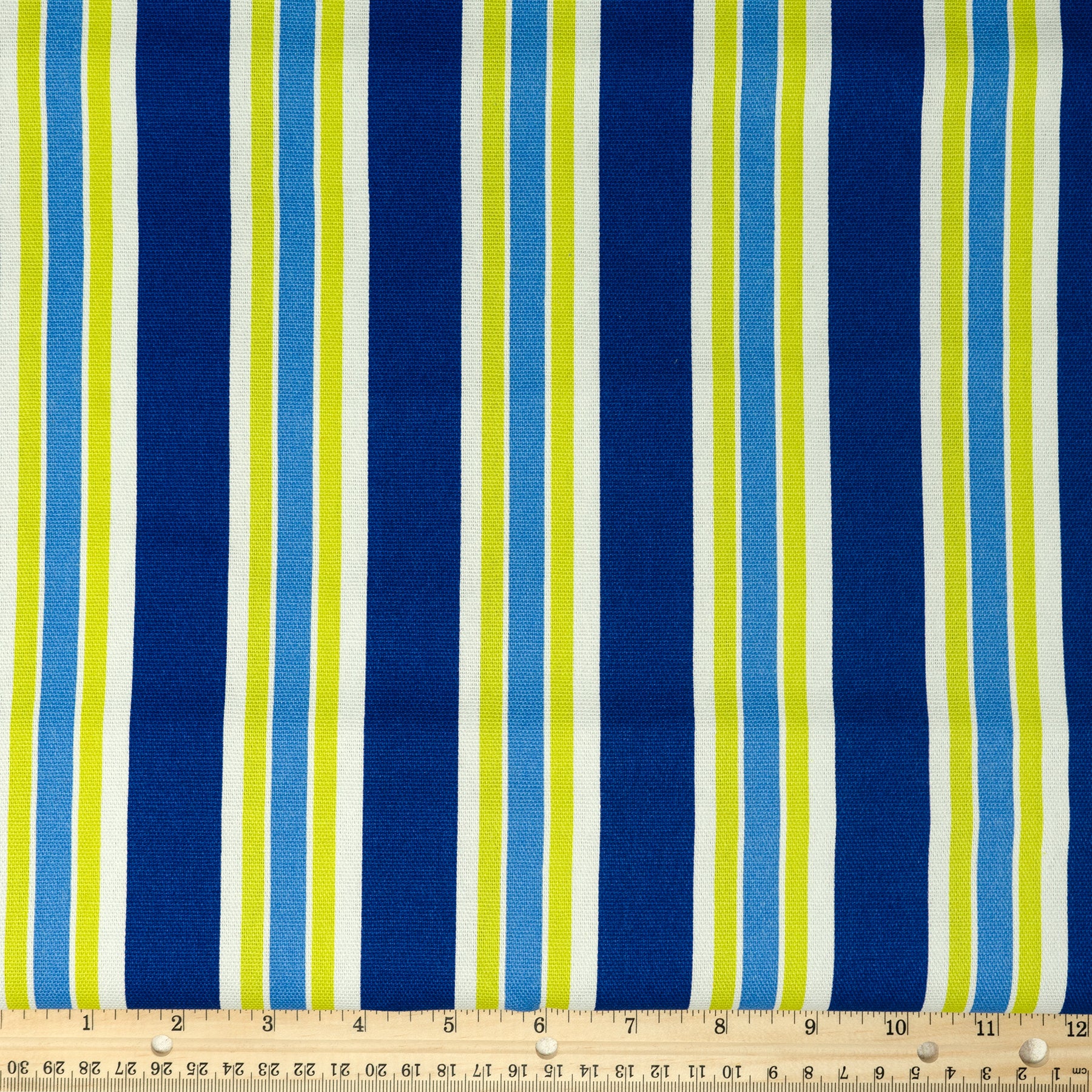 Waverly Inspirations 100% Cotton Duck 45" Width Large Stripe Azure Sun Color Sewing Fabric by the Yard