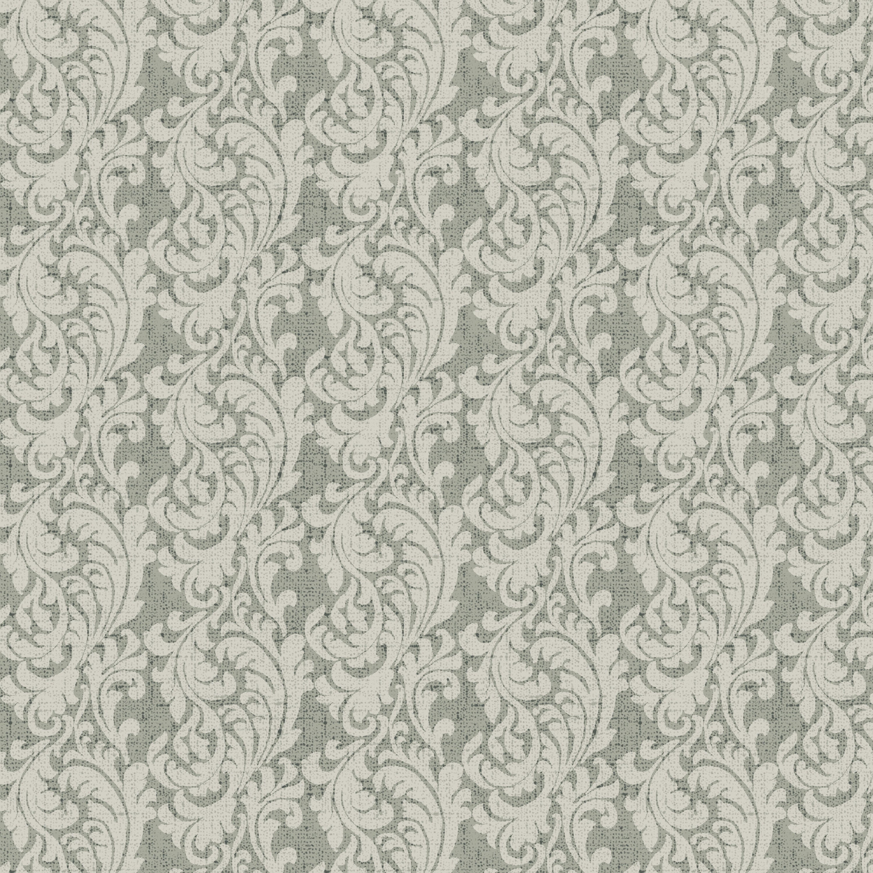 54'' Cotton Duck Canvas Paisley Scroll Gray