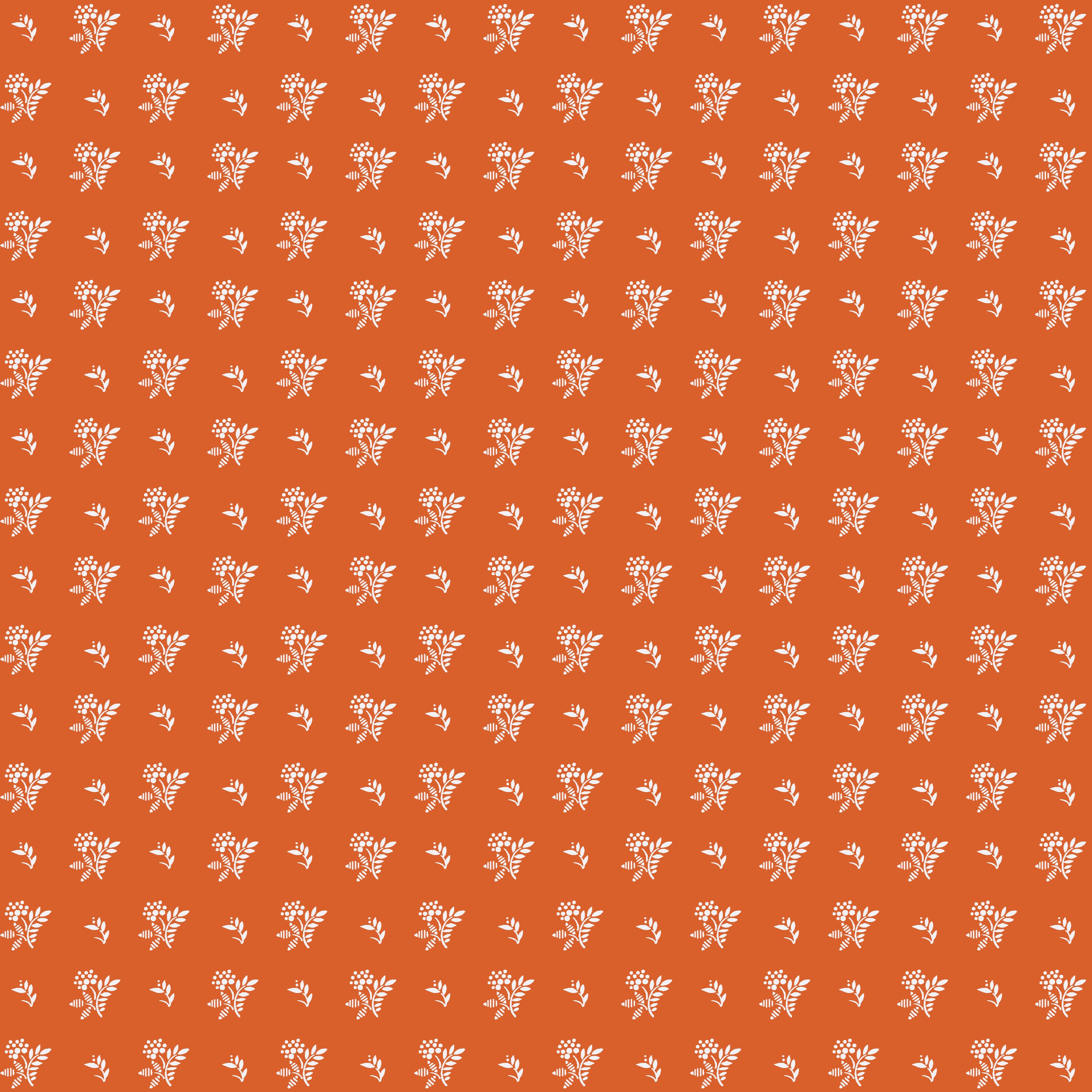 Cotton Print Mn Bouq Orange