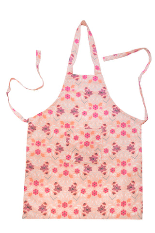 Stitch & Sparkle APRON with pocket, 100% Cotton, Modern Scandinavian, MS Daffodil Pink,  One Size Fix For All