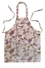 Stitch & Sparkle APRON with pocket, 100% Cotton, Aviary, Words Bird Lavender,  One Size Fix For All